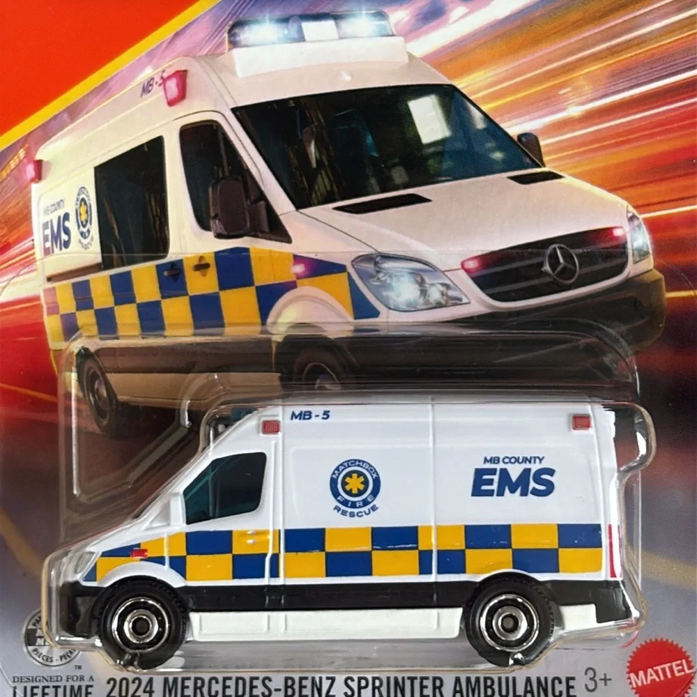 Matchbox 2024 Mercedes-Benz Sprinter EMS Ambulance White Diecast New 2016